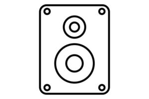 Basic Sound box icon illustration. icon related to multimedia, music. Line icon style. Simple vector design editable