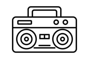 Boom box icon illustration. icon related to multimedia, music. Line icon style. Simple vector design editable