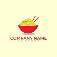 Chinese food bowl logo icon vector. Ramen noodle logo design template. vector