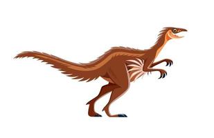 Cartoon Troodon dinosaur, reptile character vector