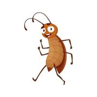 Cartoon cockroach character, isolated vector bug