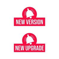 New version upgrade updates icon label badge sign design vector