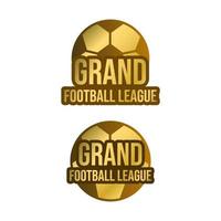 Grand football league golden badge icon sticker sign design vector