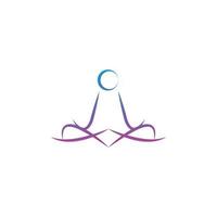 Yoga logo abstract design vector template. Lotus pose icon logo illustration.