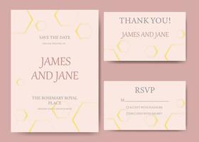 Vintage Wedding Invitation template. Modern design. Wedding Invitation design with golden background. Tradition decoration for wedding. Vector illustration