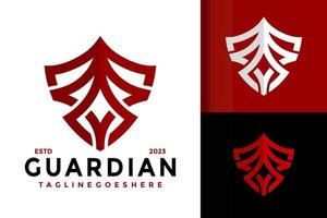 Abstract Shield Guardian Logo Logos Design Element Stock Vector Illustration Template