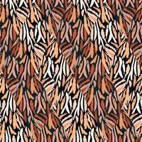 Tiger skin mosaic seamless pattern. Abstract animal fur tile. vector