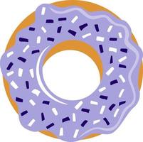 Sweet purple donut of blueberry vector