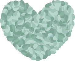 Heart made of green leaves vector