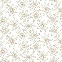 Seamless pattern with doodle daisy flower field. Simple design for surface and textile vector