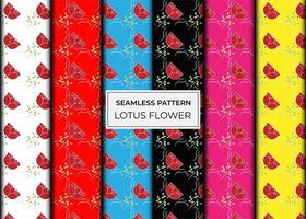 Set of seamless patterns with tulips. Endless textures can be used for printing on fabrics and paper or scrap bookings. vector