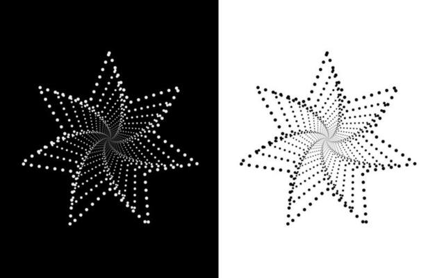 Circle halftone free, Monocromy Star halftone effect vector free, Abstract dotted circles