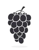 Silhouette icon of a bunch of grapes with oval green berries vector