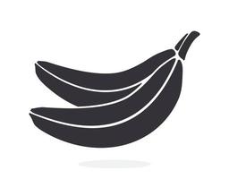 Silhouette icon of two bananas vector