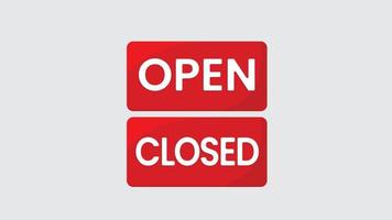 The icon that says Open and Closed is red vector