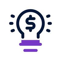 icono de idea financiera para su sitio web, móvil, presentación y diseño de logotipo. vector