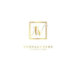 Initial TR beauty monogram and elegant logo design, handwriting logo of initial signature, wedding, fashion, floral and botanical with creative template. vector