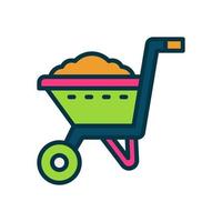 wheelbarrow icon for your website, mobile, presentation, and logo design. vector