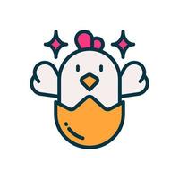 icono de pollo para su sitio web, móvil, presentación y diseño de logotipo. vector