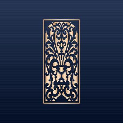 invitations with laser cut - Gold islamic ornament patterns collection - Laser cut square ornamental panels set. cabinet fretwork screen- metal design- wood carving- Vector decorative die cut