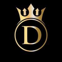 Luxury Letter D Crown Logo. Crown Logo for Beauty, Fashion, Star, Elegant Sign vector