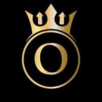 Luxury Letter O Crown Logo. Crown Logo for Beauty, Fashion, Star, Elegant Sign vector