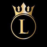 Luxury Letter L Crown Logo. Crown Logo for Beauty, Fashion, Star, Elegant Sign vector