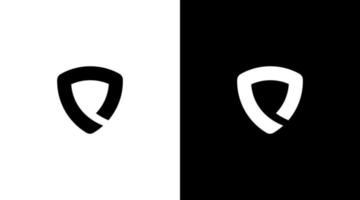 seguridad logo monograma p letra inicial blanco y negro icono ilustración estilo diseños plantillas vector