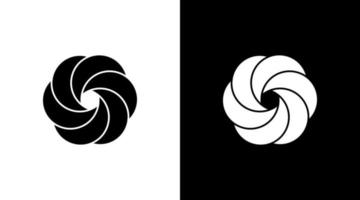 logotipo de empresa monograma espiral espectro blanco y negro icono ilustración estilo diseños plantillas vector