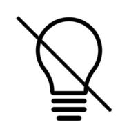 Disabled light bulb or no idea and no inspiration simple icon Electric light energy concept vector