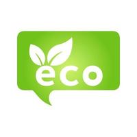 Eco green cloud speech bubble icon Bio nature green eco symbol for web and business vector