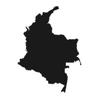 Mapa de Colombia altamente detallado con bordes aislados en segundo plano. vector