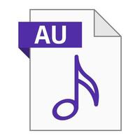 Modern flat design of AU file icon for web vector