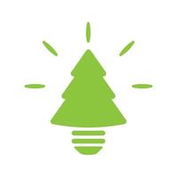 Eco green tree light bulb icon i Bio nature green eco symbol for web and business vector