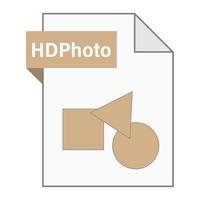 Modern flat design of HDPhoto file icon for web vector