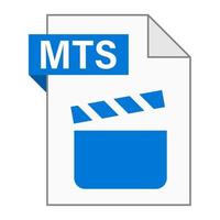 Modern flat design of MTS file icon for web vector