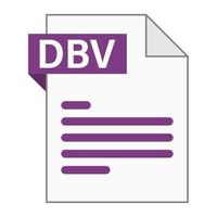 diseño plano moderno del icono de archivo dbv para web vector