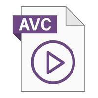 diseño plano moderno del icono de archivo avc para web vector