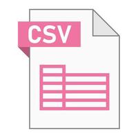 diseño plano moderno del icono de archivo csv para web vector