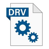 diseño plano moderno del icono de archivo drv para web vector