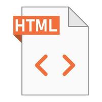 Modern flat design of HTML file icon for web vector