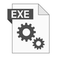 diseño plano moderno del icono de archivo exe para web vector