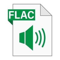 diseño plano moderno del icono de archivo flac para web vector