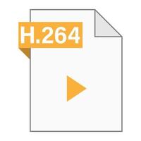 Modern flat design of H.264 file icon for web vector