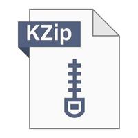 diseño plano moderno del icono de archivo de archivo kzip para web vector