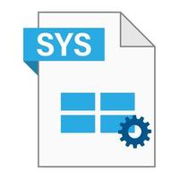 Modern flat design of SYS file icon for web vector