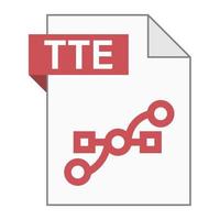 Modern flat design of TTE file icon for web vector