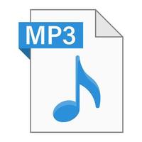 diseño plano moderno del icono de archivo mp3 para web vector