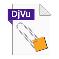 Modern flat design of DjVu file icon for web vector