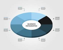 circle pie chart template for infographic for presentation for 8 element vector